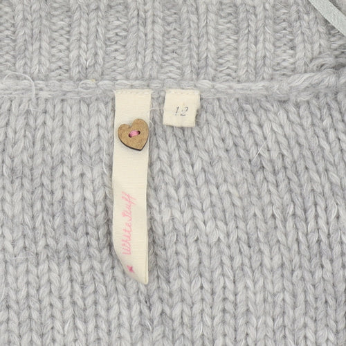 White Stuff Women’s Grey Cable-Knit Jumper Size 12