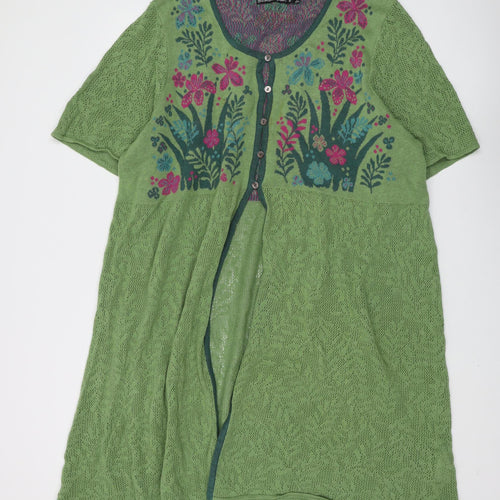 Gudrun Sjödén Women's Green Floral Cardigan XL