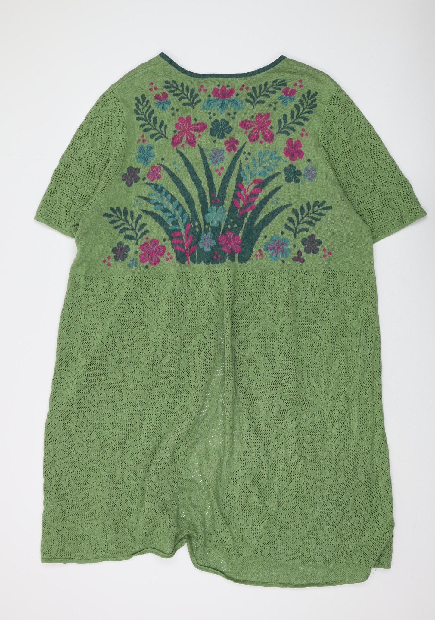 Gudrun Sjödén Women's Green Floral Cardigan XL