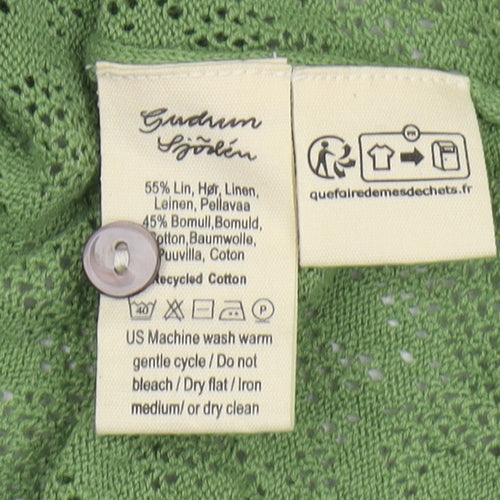 Gudrun Sjödén Women's Green Floral Cardigan XL