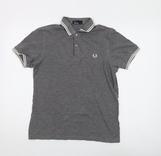 Fred Perry Men's Grey Polo Shirt S, Classic Style