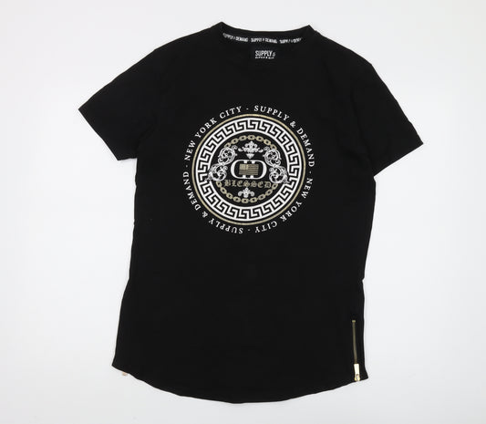 Supply & Demand Men's Black Graphic Print T-Shirt S