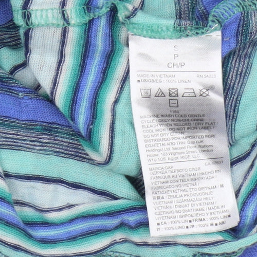 Gap Women's Multicoloured Striped Linen T-Shirt