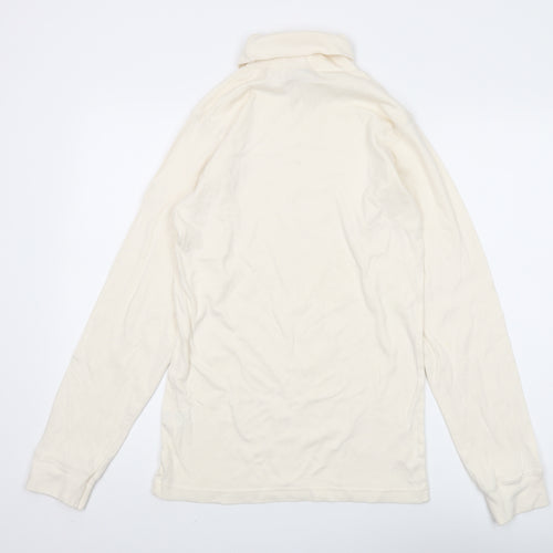 Cotton Traders Men’s Ivory Roll Neck T-Shirt M