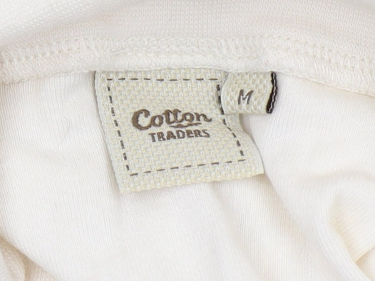 Cotton Traders Men’s Ivory Roll Neck T-Shirt M