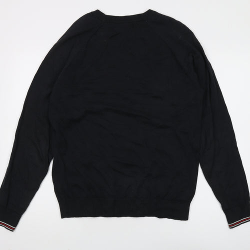 Fila Men's Black Pullover Jumper, Size M, Crew Neck