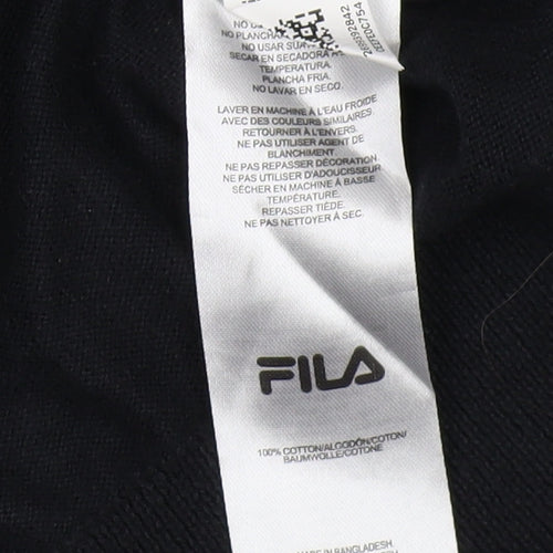 Fila Men's Black Pullover Jumper, Size M, Crew Neck