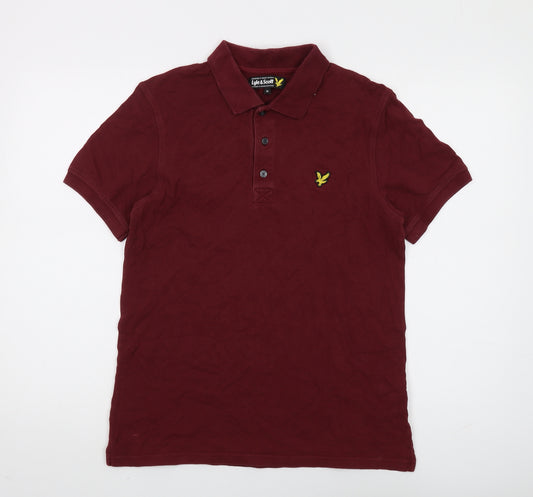 Lyle & Scott Men's Red Cotton Polo Shirt M Regular Fit