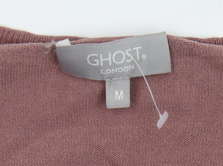 Ghost Women's Pink Cardigan, M, Silk Cotton Blend