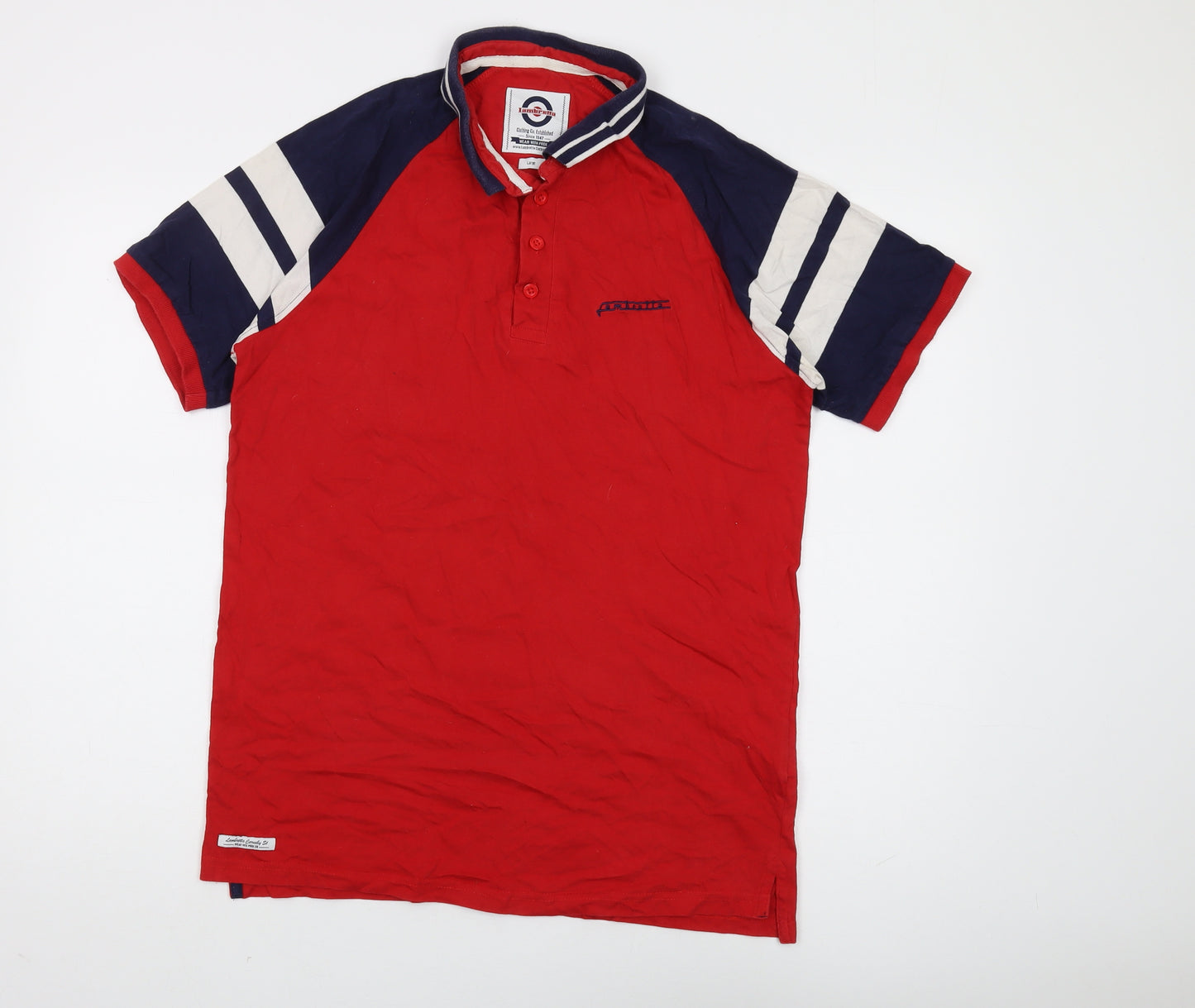 Lambretta Men's Red Polo Large Short Sleeve Cotton