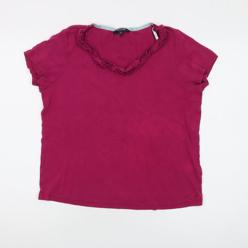Maine Women's Pink T-Shirt Size 16 Basic Casual
