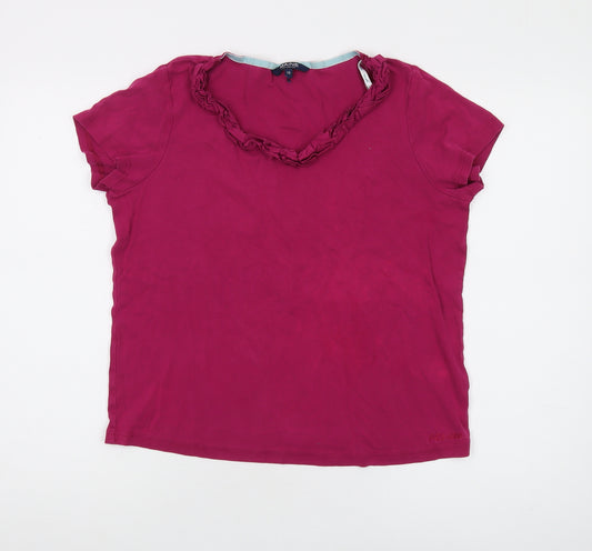 Maine Women's Pink T-Shirt Size 16 Basic Casual