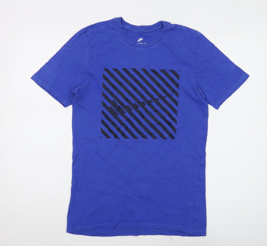 Nike Men's Blue Athletic Fit Graphic T-Shirt S