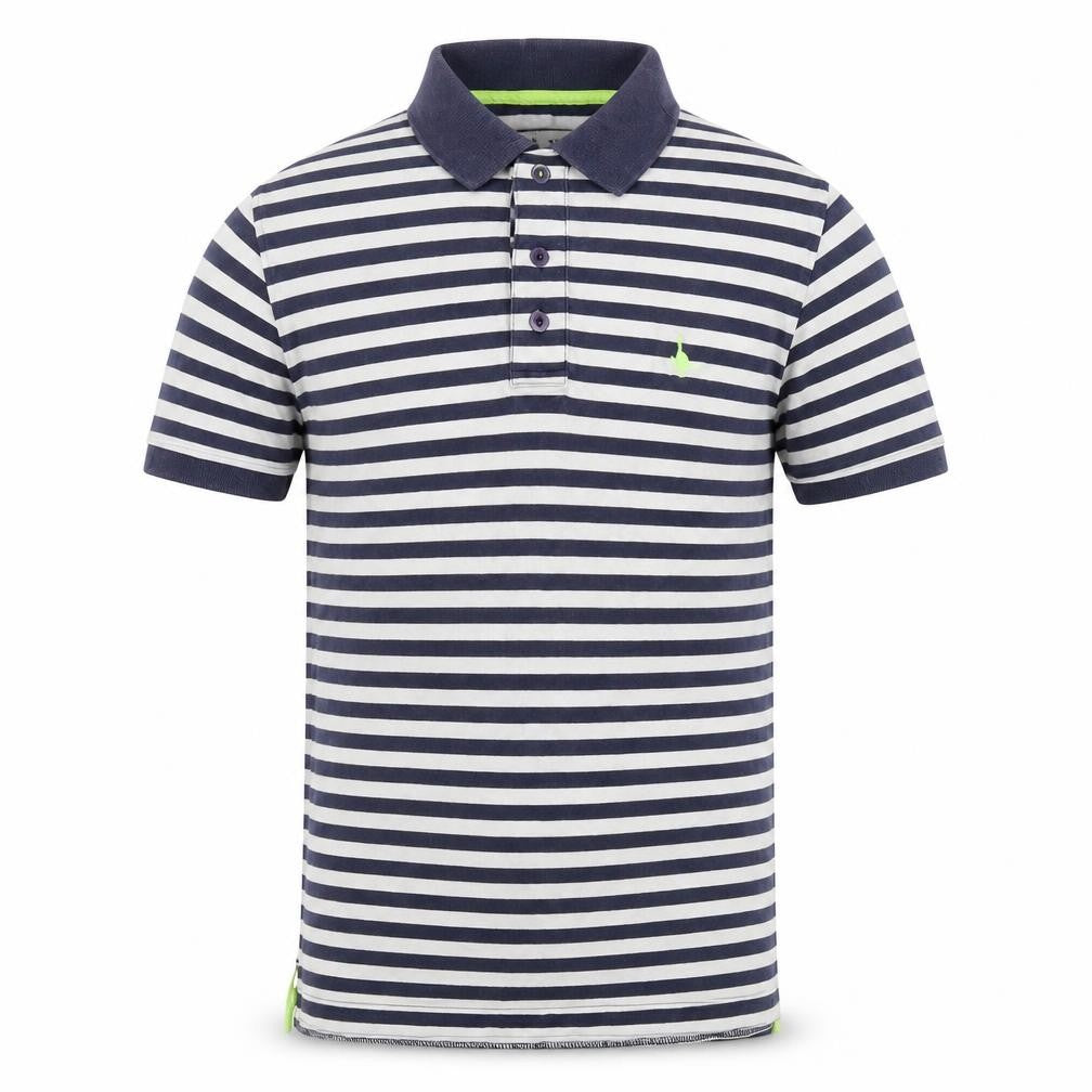 Front view of Jack Wills Men's Blue Striped Polo Shirt S