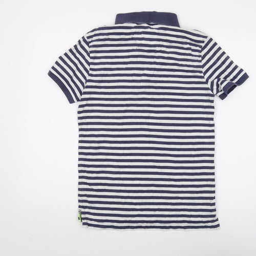 Jack Wills Men's Blue Striped Polo Shirt S