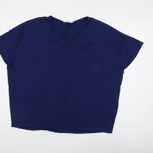 MASAI Women's Blue V-Neck T-Shirt L