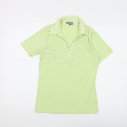 First Avenue Women's Green Polo Shirt, Size S, Cotton Blend