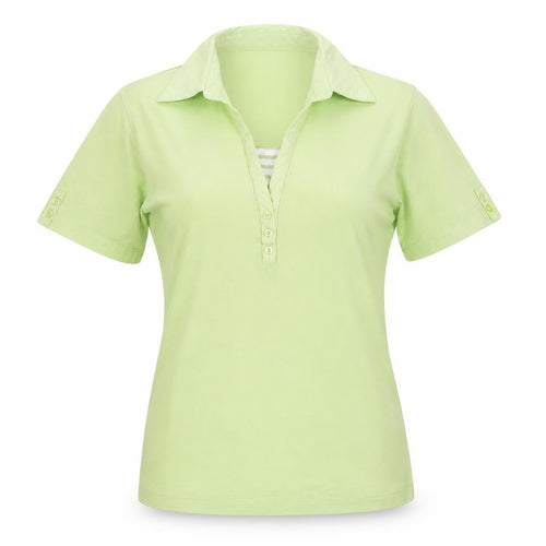 First Avenue Women's Green Polo Shirt, Size S, Cotton Blend