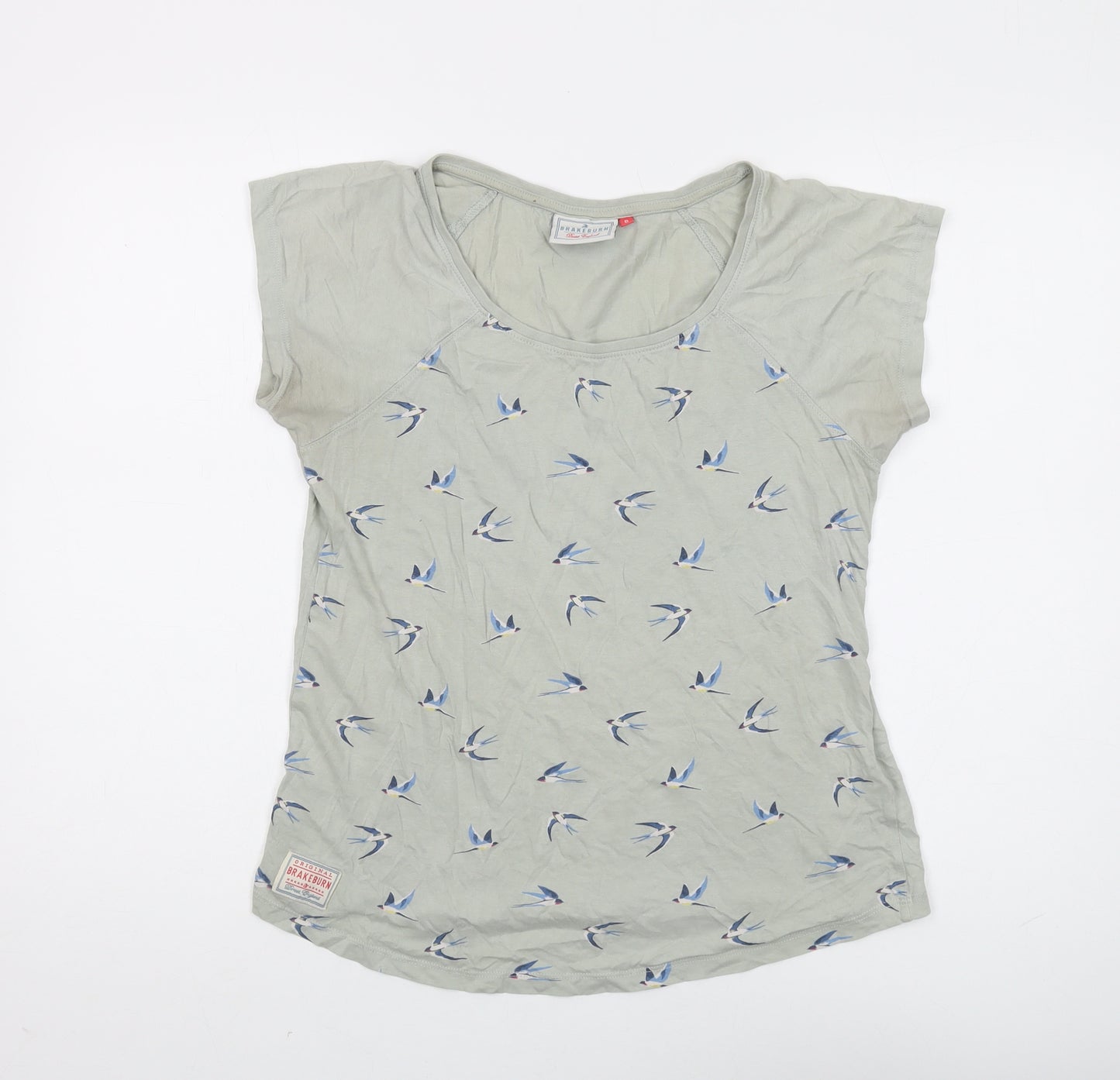 Brakeburn Women's Green T-Shirt, Size 8, Animal Print