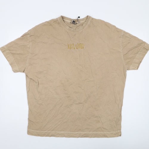 Reclaimed Vintage Mens Beige Crew Neck T-Shirt S
