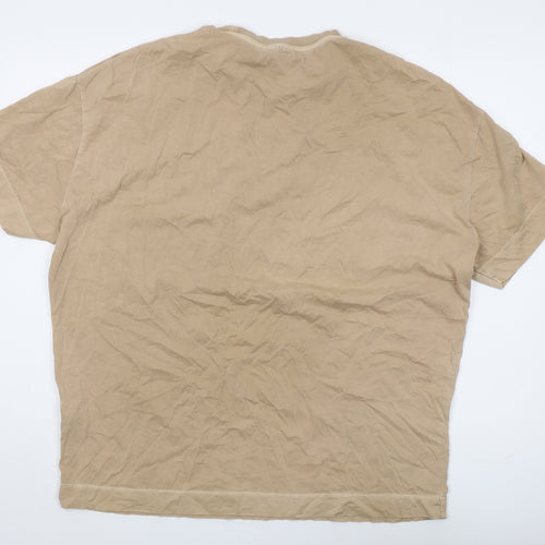 Reclaimed Vintage Mens Beige Crew Neck T-Shirt S