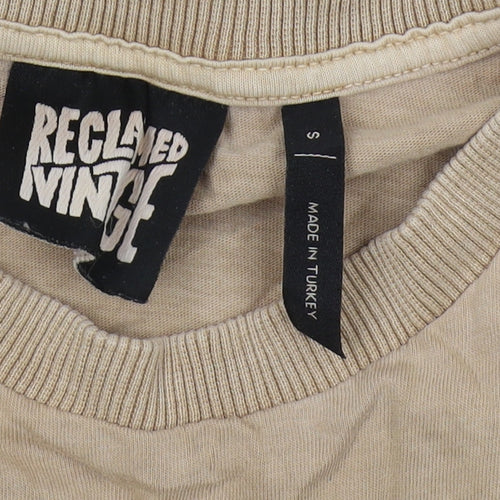 Reclaimed Vintage Mens Beige Crew Neck T-Shirt S