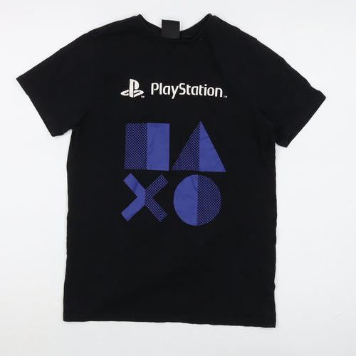 Boys Black PlayStation Graphic T-Shirt, Size 11-12 Years, Cotton