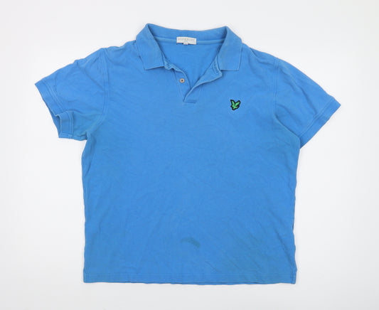 Lyle & Scott Men's Blue XL Polo Shirt Logo Accented