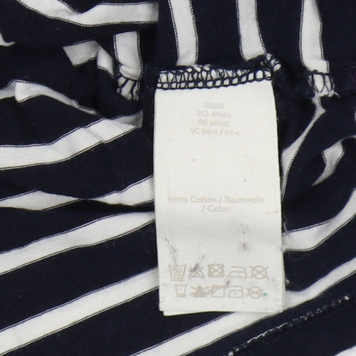 Boden Women’s Black Striped Cotton T-Shirt, Size 6