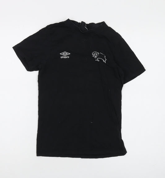 Umbro Boys Black T-Shirt 11-12 Years Sports Logo Top