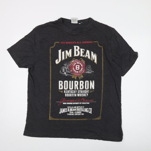 Jim Beam Men's Black XL Graphic Print T-Shirt