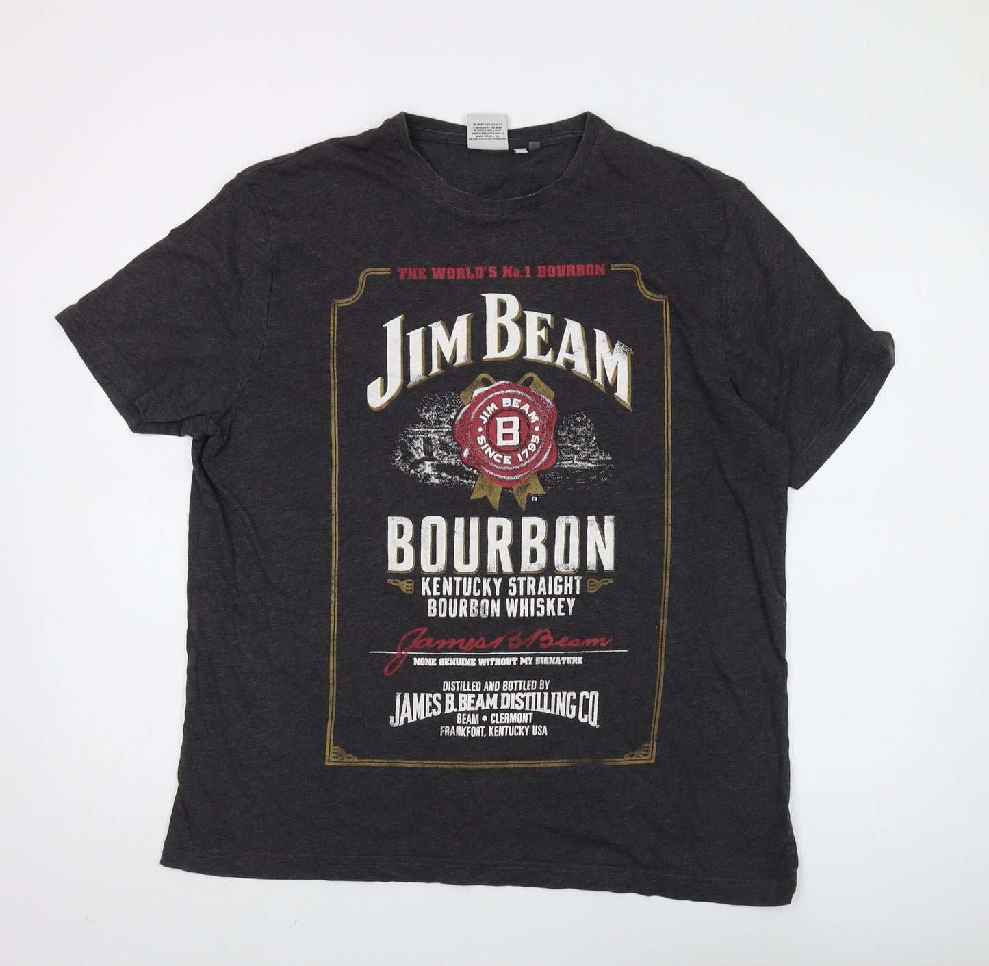 Jim Beam Men's Black XL Graphic Print T-Shirt