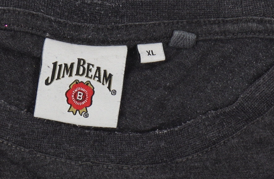 Jim Beam Men's Black XL Graphic Print T-Shirt