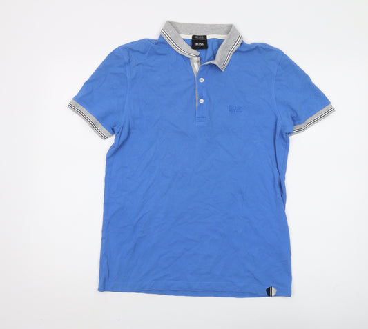 Boss Men's Blue Medium Polo Shirt