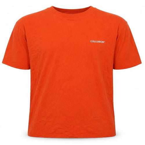 Collusion Men's Orange Cotton Crew Neck T-Shirt S