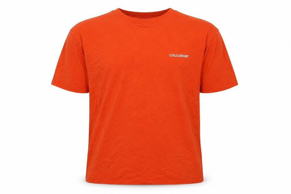 Collusion Men's Orange Cotton Crew Neck T-Shirt S