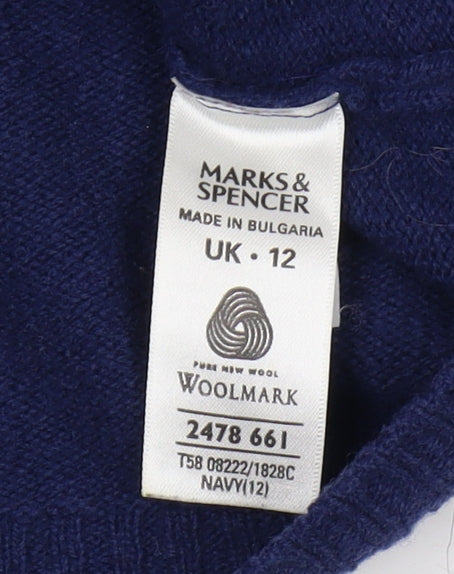 Marks and Spencer Women's Blue Wool Cardigan Size 12