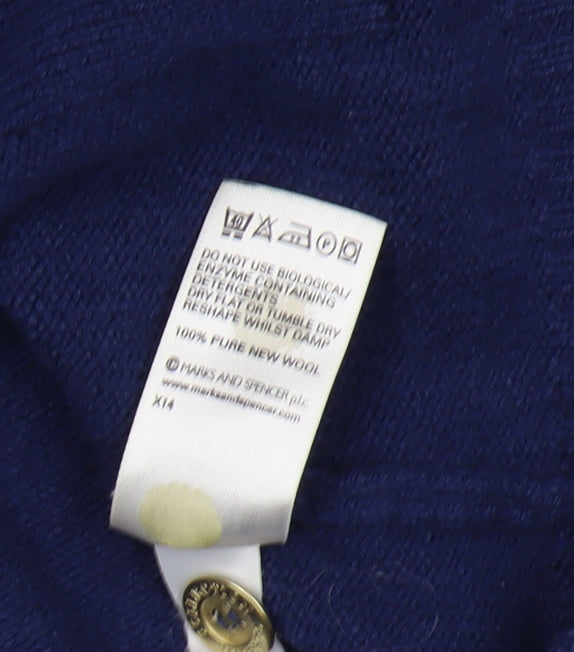 Marks and Spencer Women's Blue Wool Cardigan Size 12