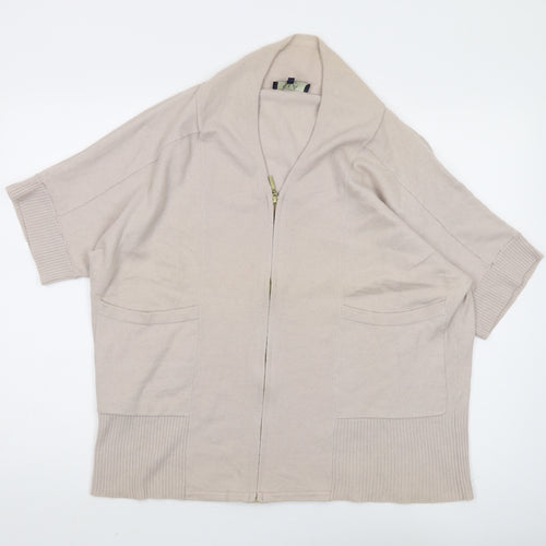 Ella by Viyella Women Beige XL Cardigan with Full Zip