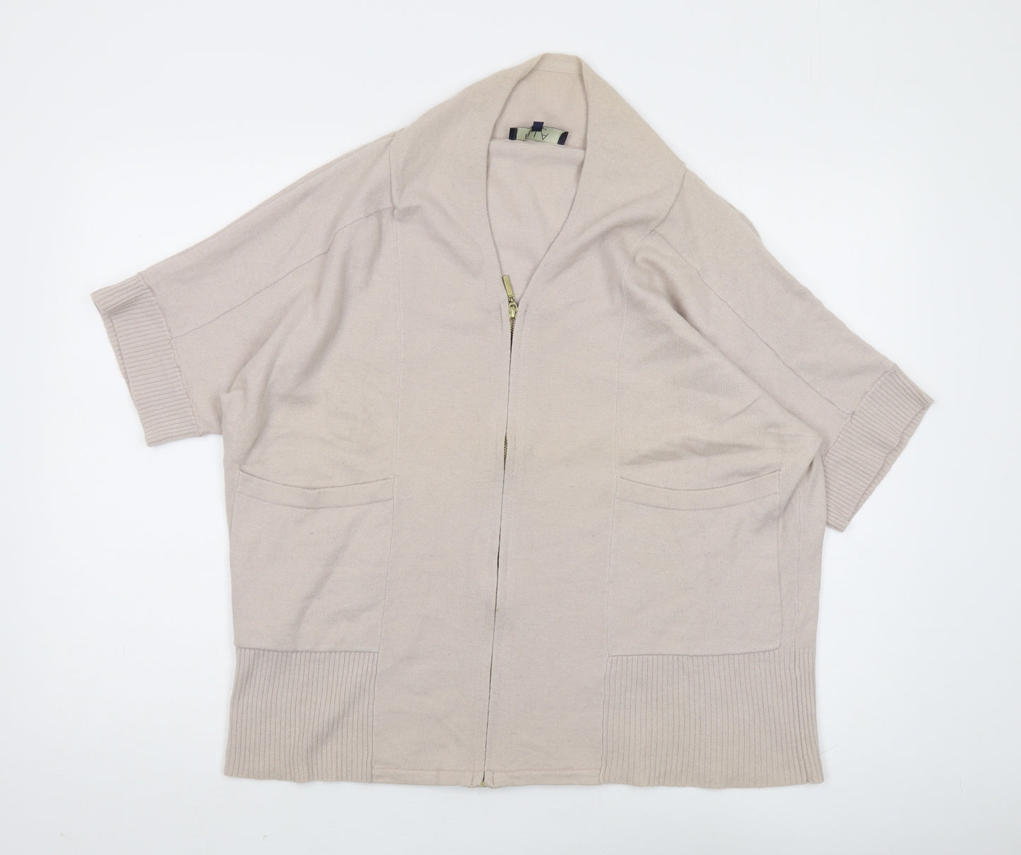 Ella by Viyella Women Beige XL Cardigan with Full Zip