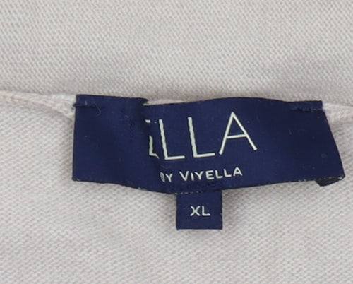 Ella by Viyella Women Beige XL Cardigan with Full Zip