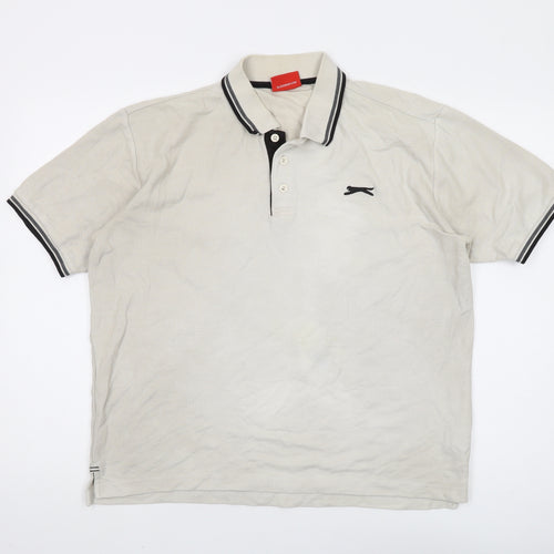 Slazenger Men's Beige Polo Shirt L - Casual Short Sleeve