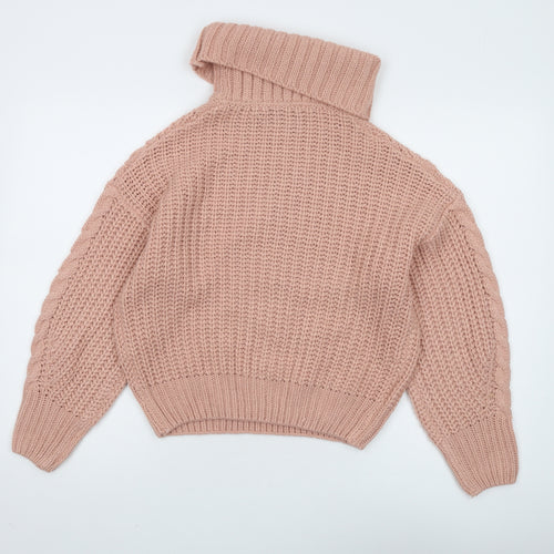 Brave Soul Women's Pink Roll Neck Jumper M
