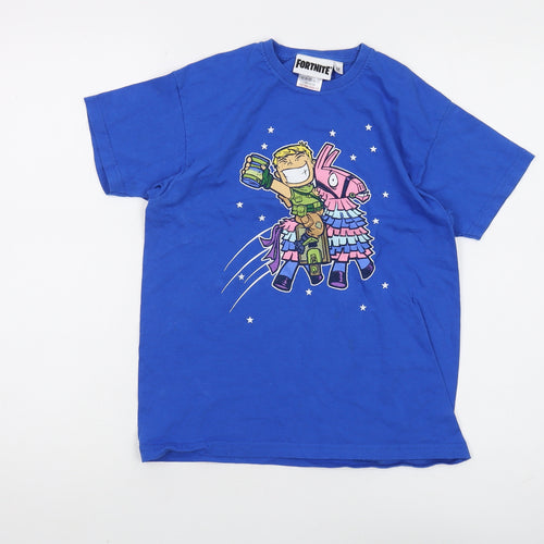 Fortnite Boys Blue Medium Graphic Print T-Shirt