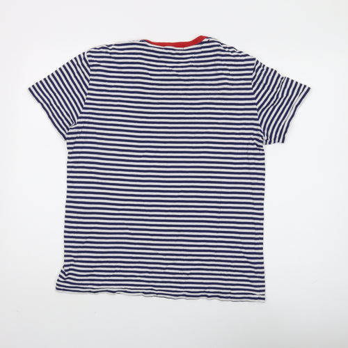 Ralph Lauren Men's Striped Cotton T-Shirt, Medium Blue