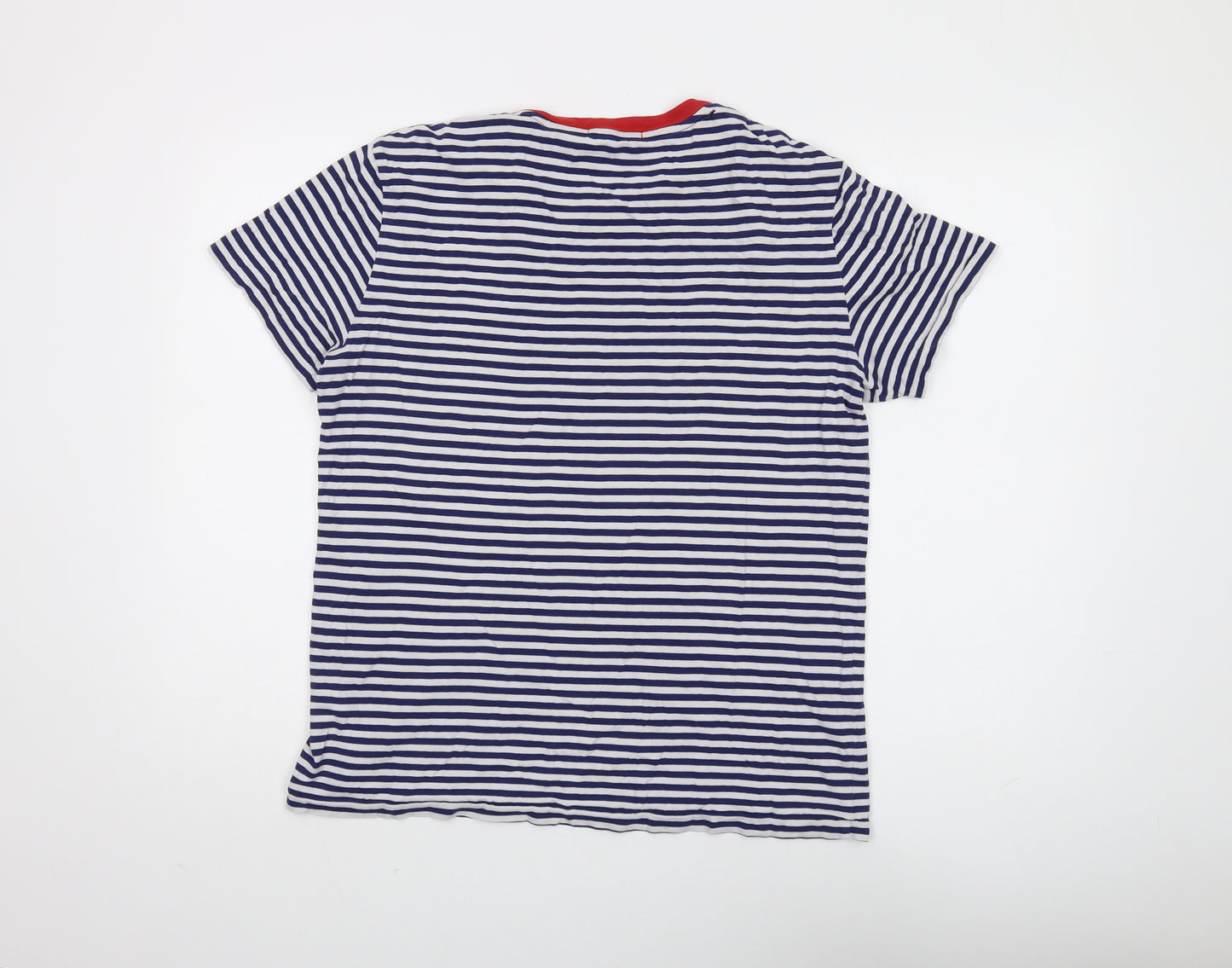 Ralph Lauren Men's Striped Cotton T-Shirt, Medium Blue