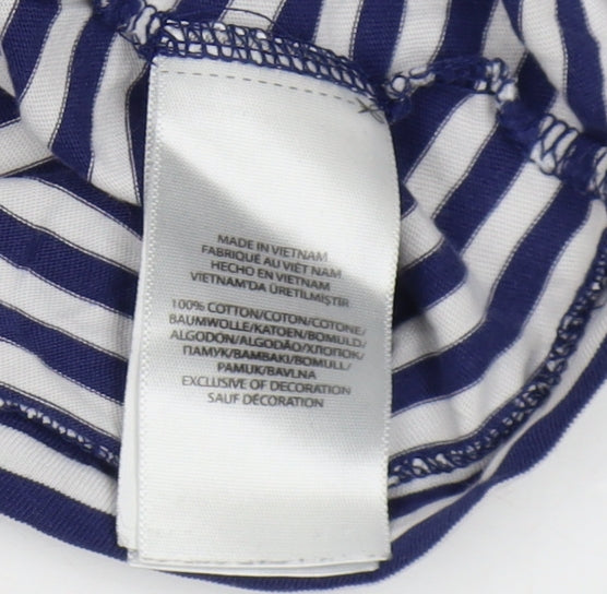 Ralph Lauren Men's Striped Cotton T-Shirt, Medium Blue