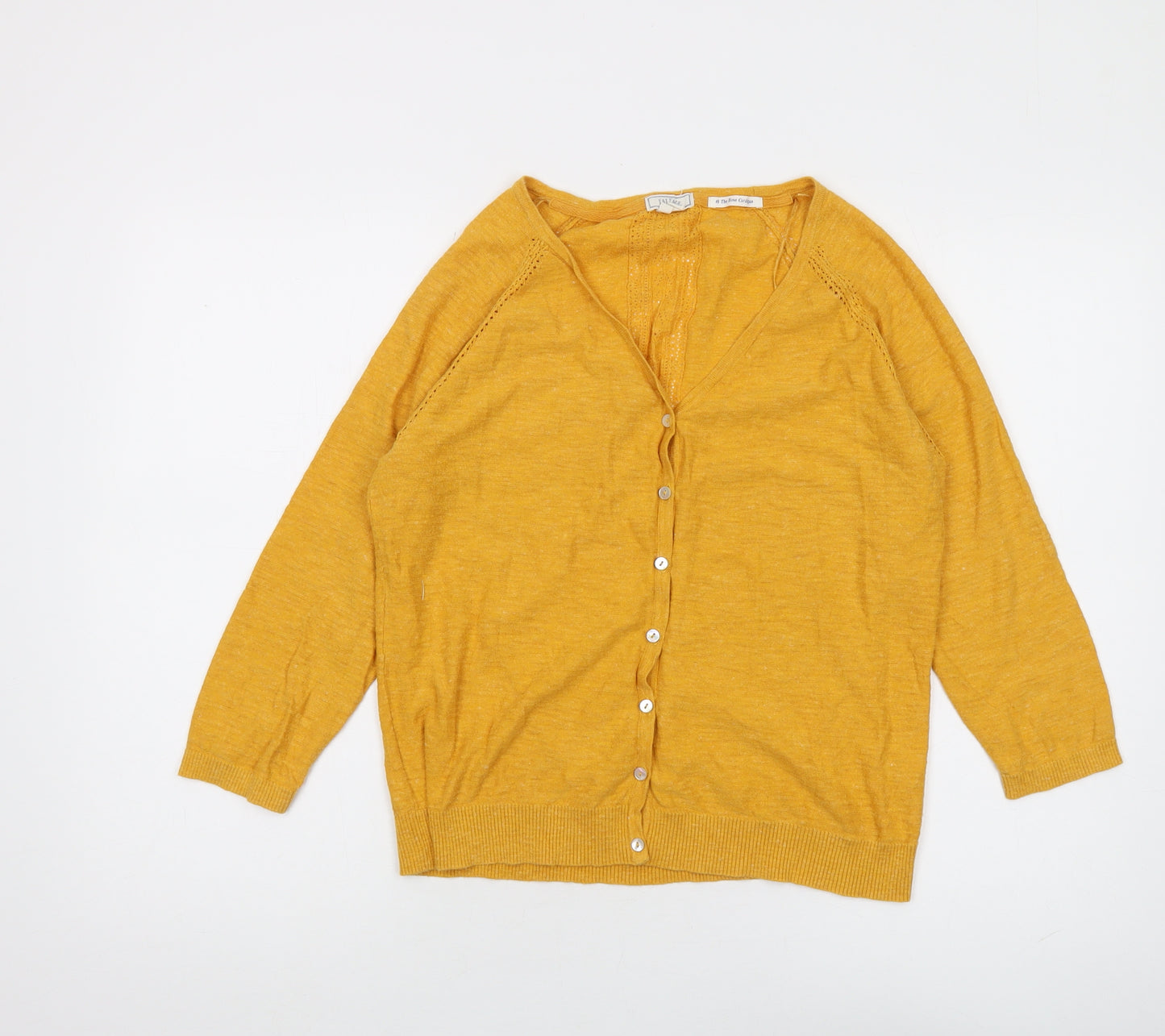 Fat Face Women's Yellow Cardigan Size 12 Button Casual