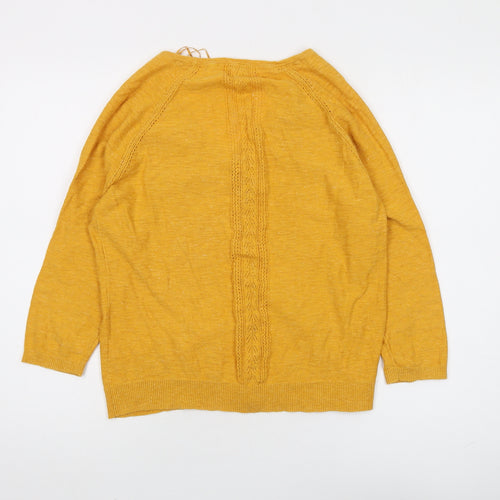 Fat Face Women's Yellow Cardigan Size 12 Button Casual