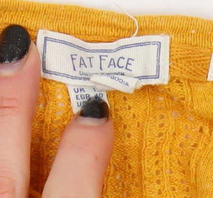 Fat Face Women's Yellow Cardigan Size 12 Button Casual